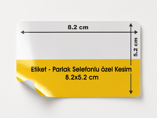90 gr. Eti̇ket Parlak Selefonlu özel Kesim